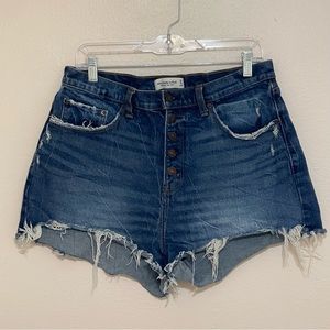Abercrombie and Fitch Curve Love High Rise Mom Jean Shorts size 14 / 32